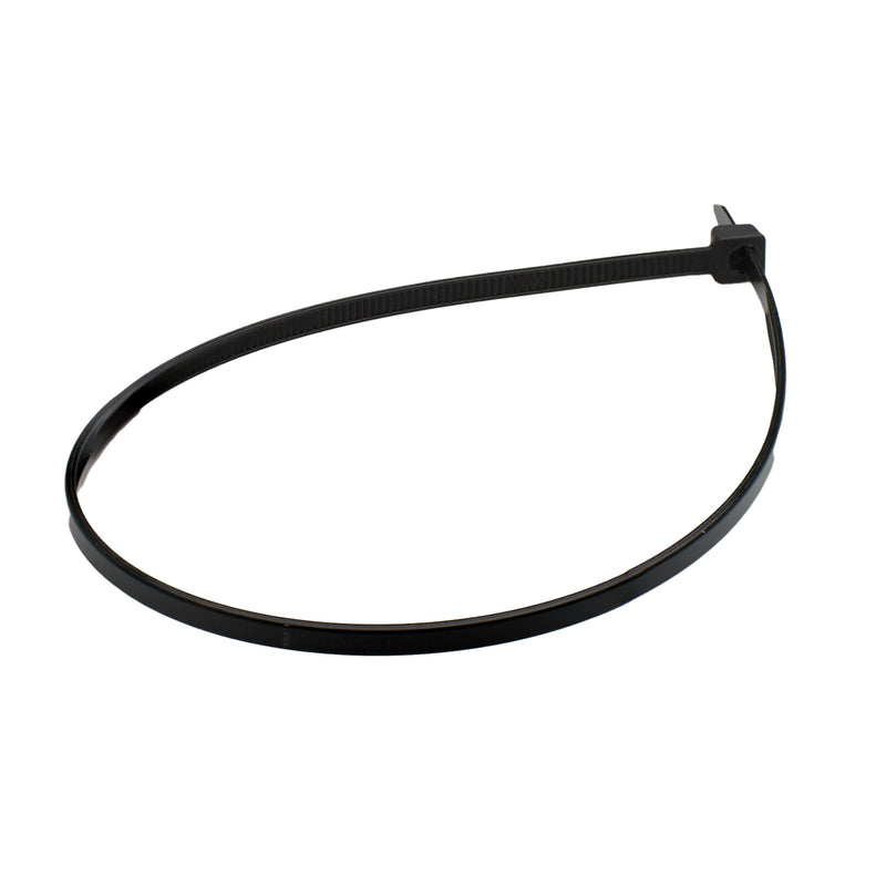 Black nylon cable tie .17 x 8.0 in UV resistant heavy duty strap