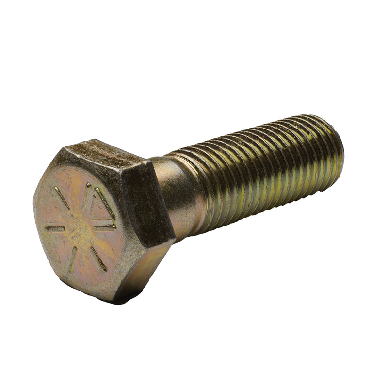 Grade 8 yellow zinc heavy hex cap screw 7/8-9 x 3 in partial thread structural fastener