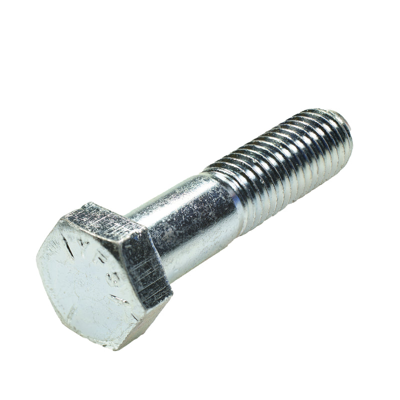 Grade 5 zinc-plated hex head cap screw, 3/8"-16 x 2.25", partially threaded for durable industrial fastening.